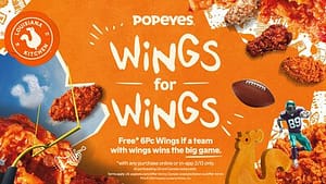 Read more about the article POPEYES® PROMISES FREE* WINGS IF A TEAM WITH WINGS WINS THE BIG GAME