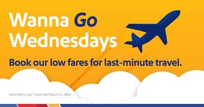 Read more about the article SOUTHWEST AIRLINES LAUNCHES WANNA GO WEDNESDAYS