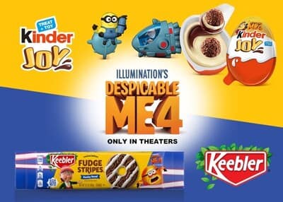 Read more about the article Ferrero celebrates Illumination’s new blockbuster comedy Despicable Me 4 with special limited-edition products from Keebler® and Kinder Joy®