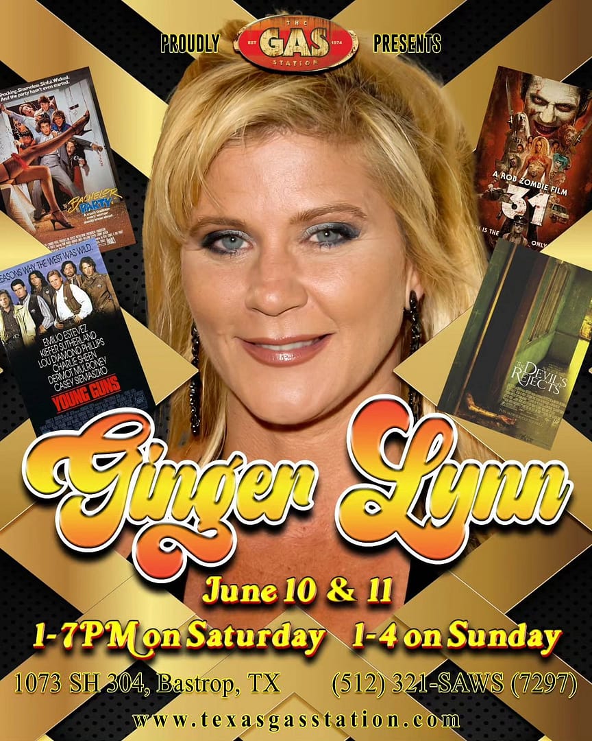 Read more about the article Meet Ginger Lynn at The Texas Gas Station in Bastrop June 10 and 11